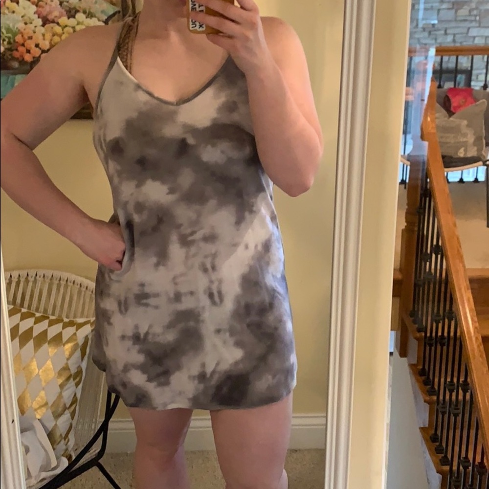 Grey and white tie dye dress
